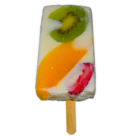 Homemade Ice Cream Menu - Fruits and Cream Popsicle - Paleta de Frutas con Crema | Happy Sun Ice Cream